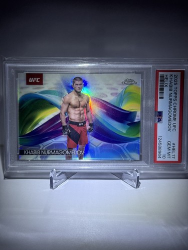 Khabib Nurmagomedov #HEL-17 2025 Topps Chrome UFC Helix card