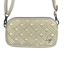 Bolso Bandolera Lug Coupe XL Dorado Acolchado Cartera de Viaje Cartera Organizador
