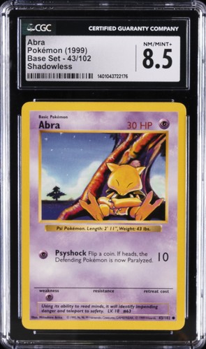 Abra (Shadowless) graded CGC 8.5 for sale on eBay