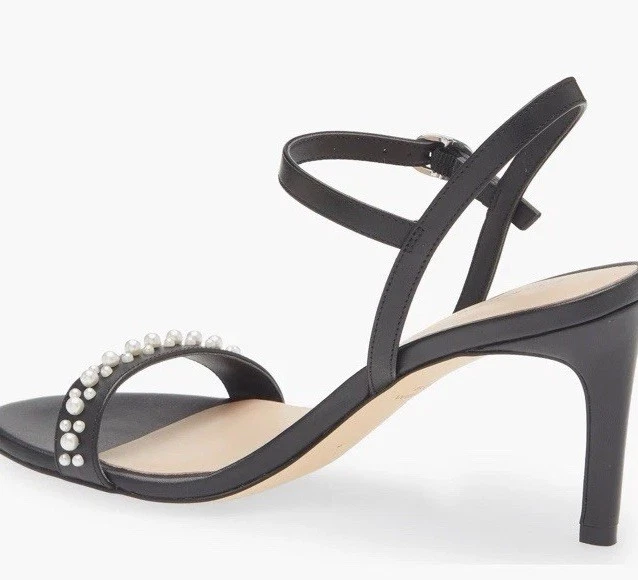Stuart Weitzman Dancer 75 Demipearl Black Leather Sandal 8 US NWOB $525 - Image 2 of 4