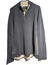 Nat Nast Pullover Sweater Mens XL Blue Gray Half Zip Luxury Originals Fall 2010