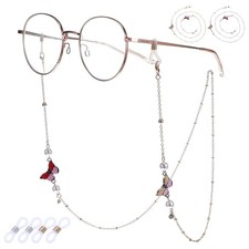 Butterfly Glasses Chains, 2 PCS Stylish Eyeglass Chain for Women Butterfly