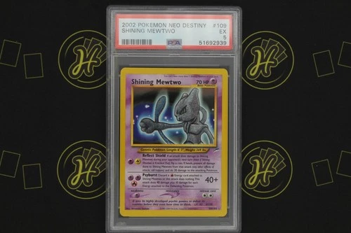 Shining Mewtwo 109/105 Neo Destiny WOTC 2002 TCG Pokémon Trading Card EX PSA 5