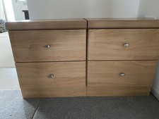 Bedside Table Cabinet Set of Drawers X 2