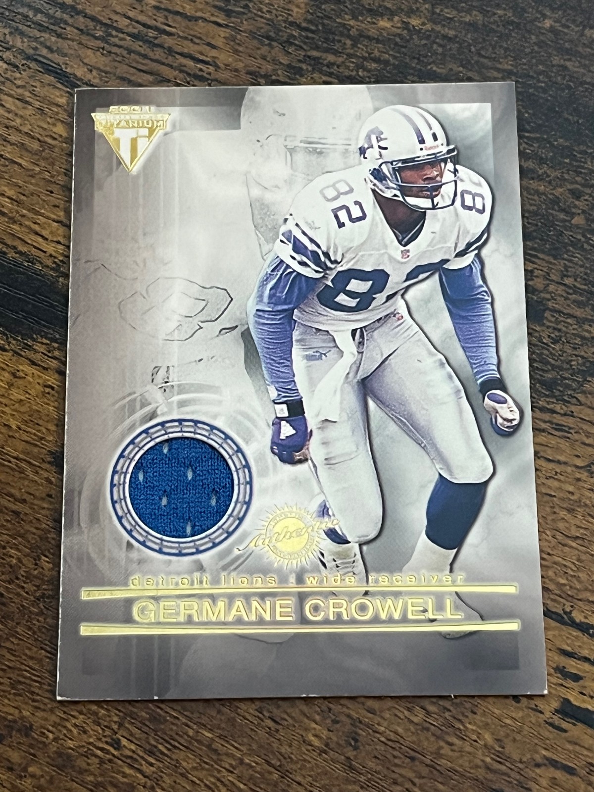 2001 Pacific Private Stock Titanium 82 Germane Crowell Herman Moore Dual Jerseys