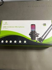 USB Condenser Microphone, RGB Gaming Mic, Mute Button, Noise Reduction,Streaming