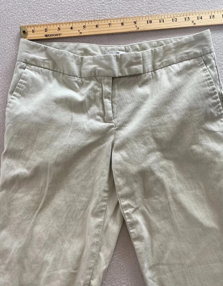 Pantalones capri Metro 7 para mujer talla 8 cuerda tiro medio recto recortado elástico Foto 2 de 4