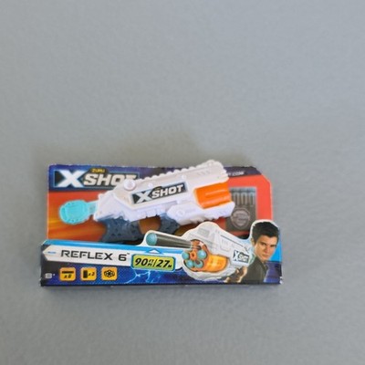 ZURU X-Shot Reflex 6 Dart Gun White/Orange Soft Darts Age 8+ 2021 Toy
