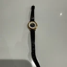 Vintage Timex Watch Moon Phase Women 27mm Gold Tone Leather BOX New Battery
