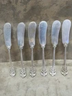 Vintage Wallace Grande Baroque STERLING SILVER Handle Butter Knife Set of 6