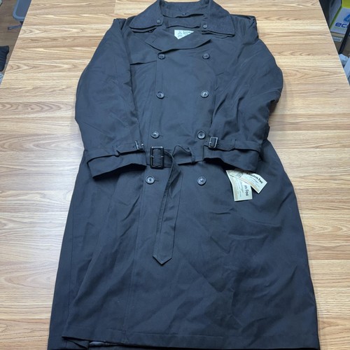 London Fog Heritage Trenchcoat Herren 44 lang schwarz kultig Gürtel herausnehmbares Innenfutter