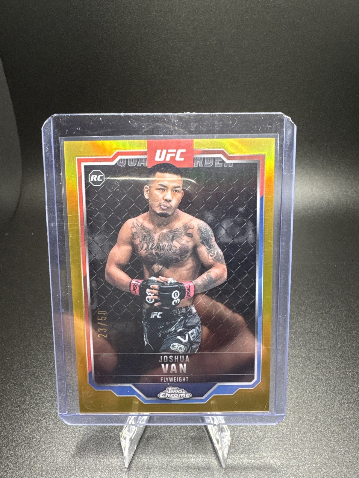 2025 Topps Chrome UFC - Joshua Van #136 Gold Refractor /50 (RC)