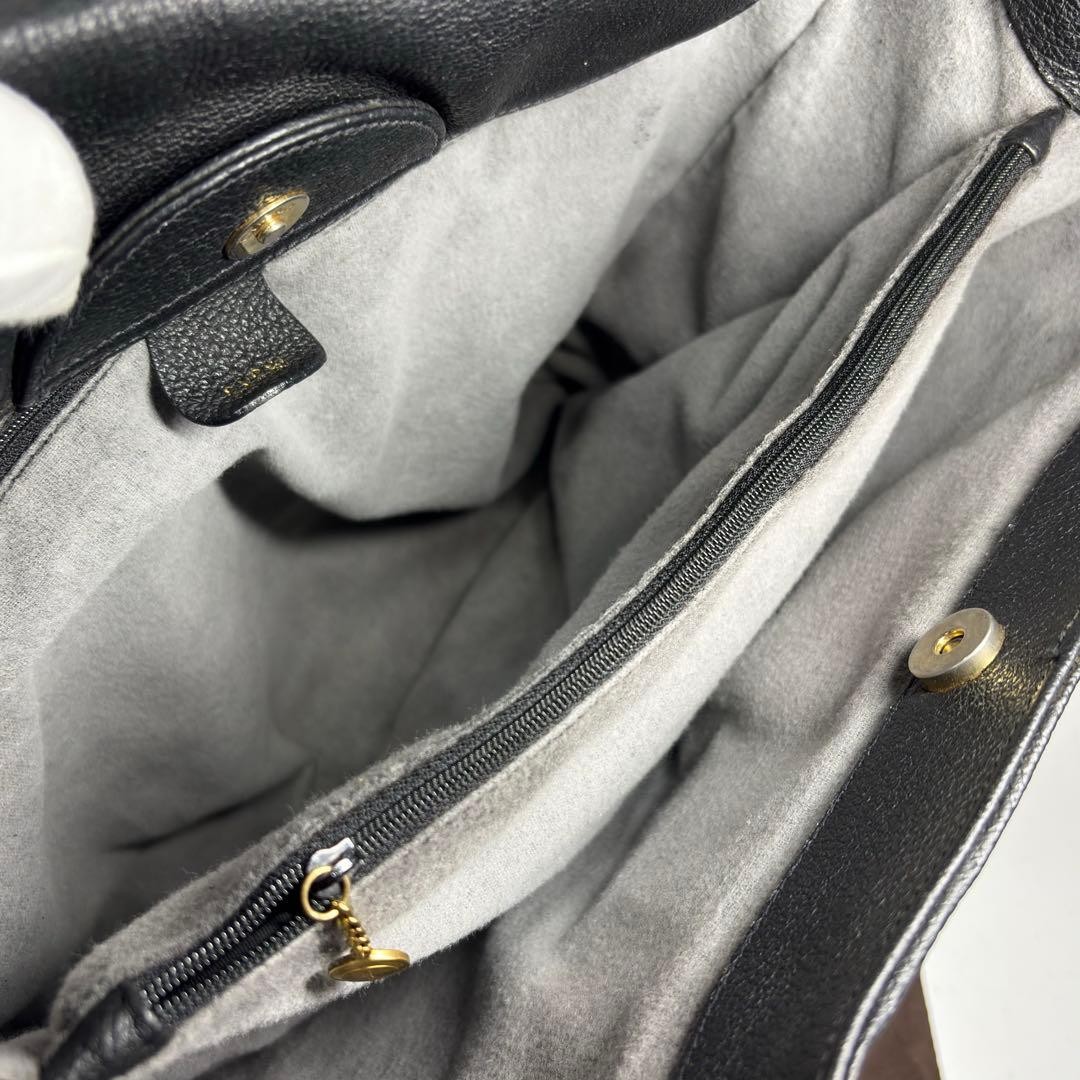 GUCCI Diana Bamboo Tote Hand Bag Magnetic Leather Suede Black Vinatge From Japan thumbnail 12