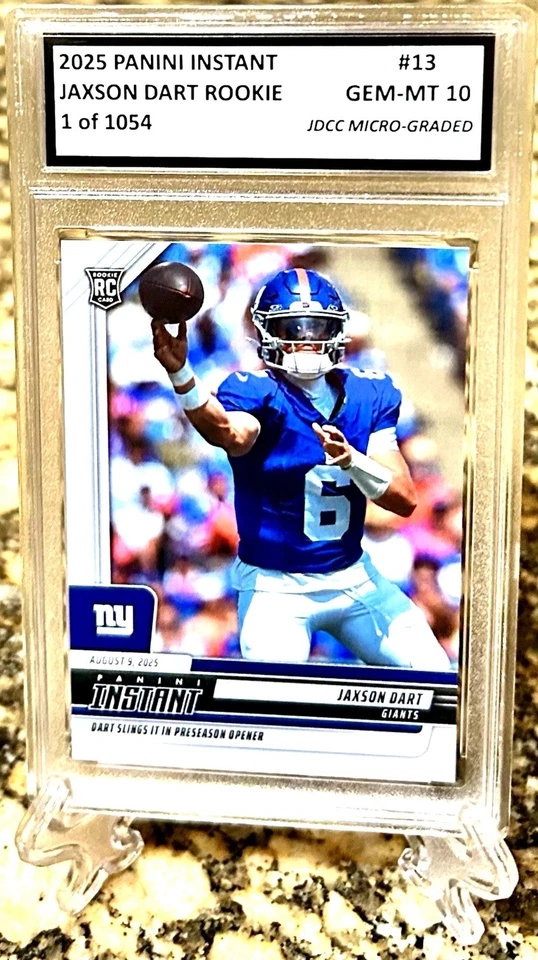 GRADED GEM-MT 10 Jaxson Dart Giants 2025 PANINI INSTANT ROOKIE CARD #210 Presale - Image 4 of 4