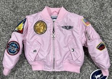 Up and Away Bomber Jacket Flight Pilot Air Force Military Patches Top Gun Pink