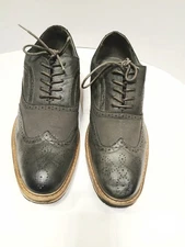 Perry Ellis Portfolio Mens Alfred Gray   Oxford Size 11.5 Dress Shoes
