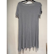 Old Navy Womens Black White Striped Short Sleeve Swing T-Shirt Dress Size M