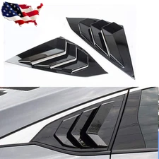 Fits 2018-2022 Honda Accord Rear Quarter Side Window Louvers Scoops Gloss Black