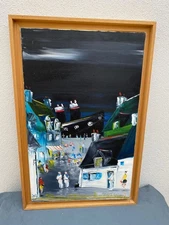 OIL PAINTING ON CANVAS, BREST STREET, SIGNED BY PHILIPPE LE GUEVEL, BRETON...