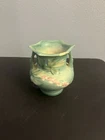 ROSEVILLE POTTERY 4 1/2" Bleeding Heart 2 Handle Vase BLUE #138-4 Vintage 1940's