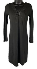 Banana Republic Long Sleeve Black Dress Criss Cross Front Stretch Size XS