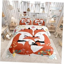 Cute Fox Family Comforter Set - Size Home Decor Soft Yellow Full Multi 06