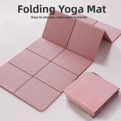Eco-Friendly TPE Foldable Yoga Mat Double-Sided Non-Slip Travel Pilates
