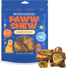 PAWW CHEW 100% Natural Dog Bones, Single Ingredient (6 1 Count (Pack of 6) 