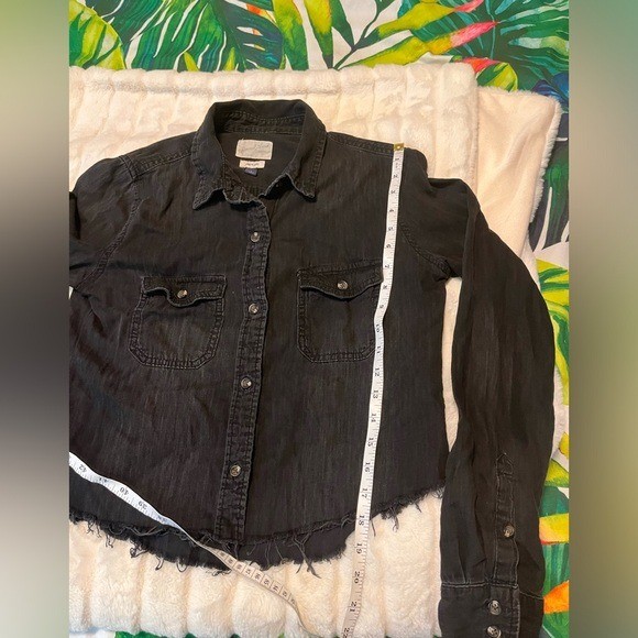 Universal Thread S Labette Black Button Down Raw … - image 6