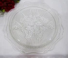 Jeannette Glass Iris and Herringbone 12" Platter    Depression Glass