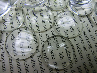 10 Glas Cabochons 25mm klar rund durchsichtig Glascabochons Schmuck basteln DIY