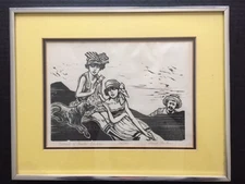 Frank Martin Portrait Chester Conklin Silent Film Original Print Woodcut 85/100