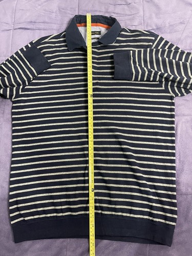 MASSIMO DUTTI Mens Button Neck Jumper Sweater Large Blue Check Wool 0716 - 第 14/14 張圖片