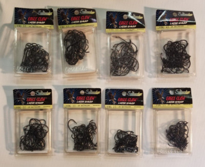 Eagle Claw Lazer Sharp Baitholder Fishing Hooks L181BKU 8 Pks, 25 Hooks/Pk, New