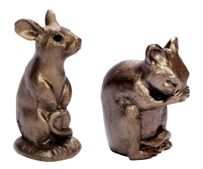 Dekofigur kleine Maus Bronze Skulptur Hausmaus Glücksbringer Figur Mäuschen Deko
