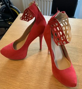red platform heels uk