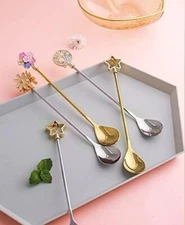 Coffee Spoons Silverware Flatware Cherry Blossom Handle Coffee Spoon