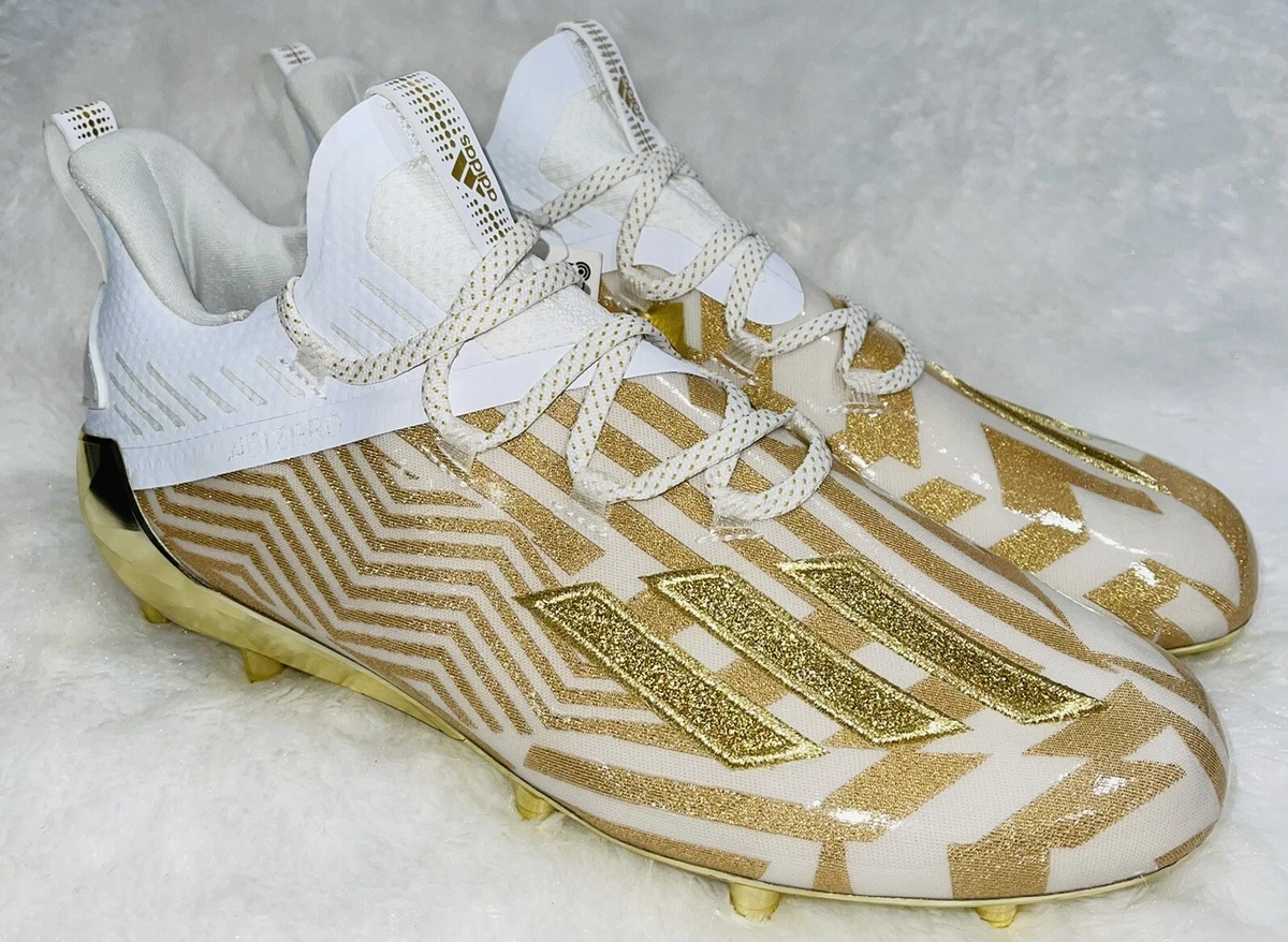 Adidas Adizero X Anniversary Football Cleats White Gold EF7919 Men's Size  12.5