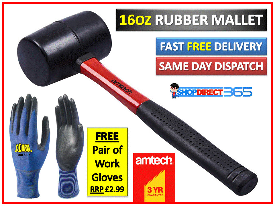 Maniglia albero in fibra di vetro martello in gomma 16 oz con...