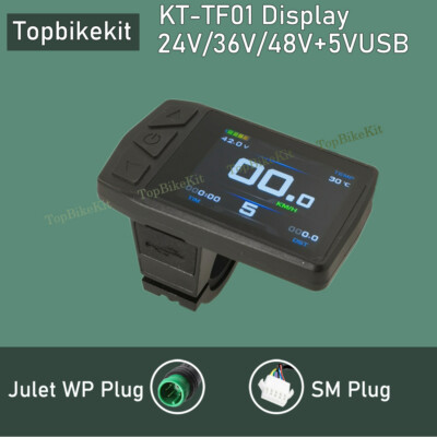 Ebike Smart KT LCD Colorful Display Meter TF01U 24V/36V/48V+5VUSB Interface