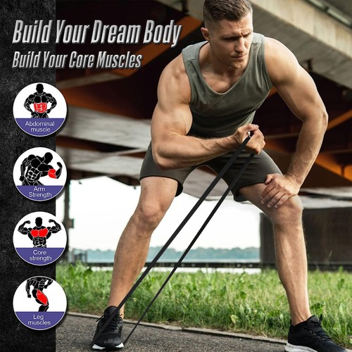4/5er Resistance Bands Loop Exercise Elastic Band Fitness Training Rubber Gym - Bild 5 von 24