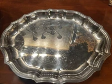 GORGEOUS SILVER CHIPPENDALE WAITER SERVING TRAY / SALVER  VIEW ALL OUR LISTINGS!