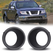 Front Bumper Fog Light Black Bezel Trim Cover Set For 2005-2019 Nissan Frontier