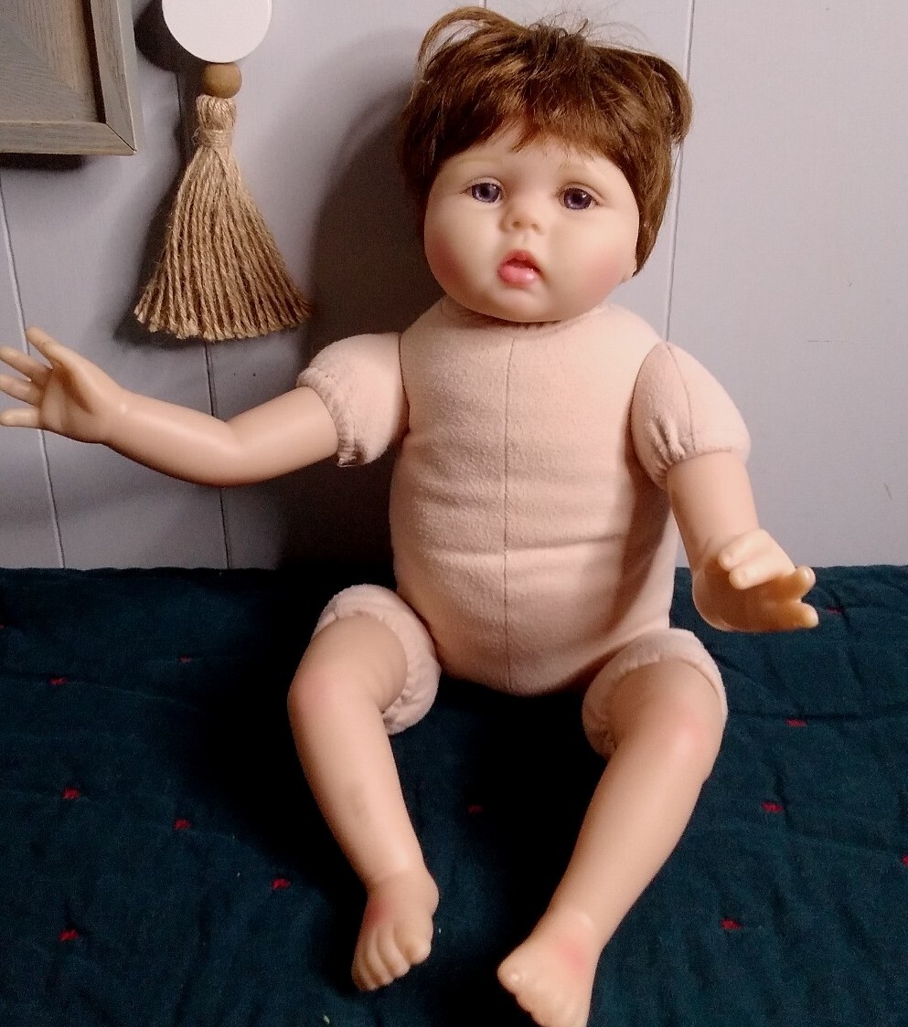Kaydora Reborn Baby Doll Baby Lifelike Reborn Doll Boy Brown Hair Blue Eyes 20"