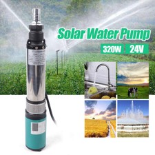320W DC24V Solar Water Pump 5m³/h Farm Ranch Submersible Bore Hole Deep Well USA