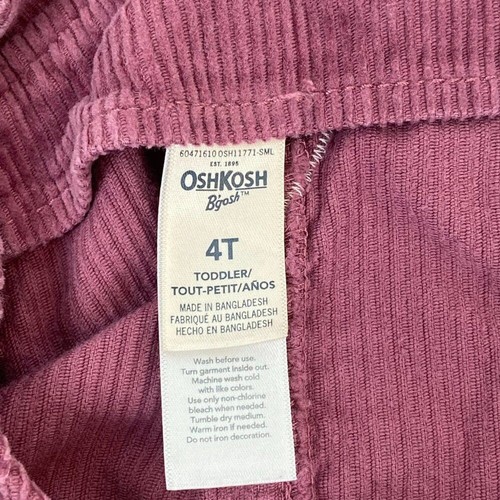 OshKosh B'Gosh Dress Purple Corduroy Skirtall Jumper 100% Cotton, Girl’s Size 4T - Picture 10 of 12