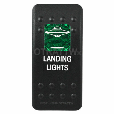 OTRATTW Carling Technologies Contura II Rocker Switch, LANDING LIGHTS GREEN LENS