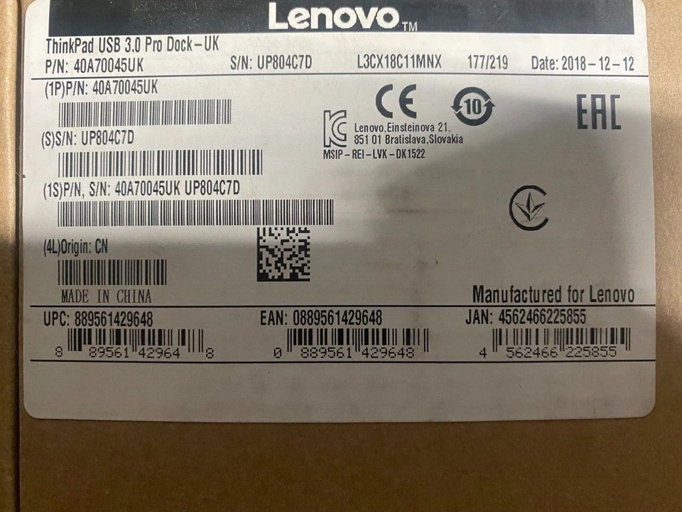 Lenovo ThinkPad USB 3.0  PRO DOCK Universal + Original Power Supply, Surface Pro - Image 3 of 3