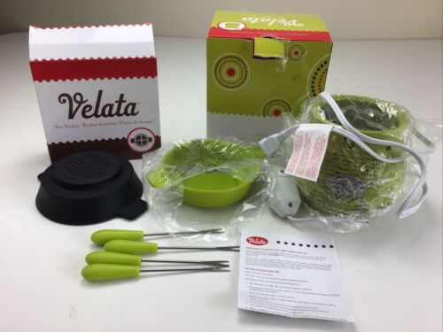 Velata Green Fun Fondue And Sampling Dish.  New.  New, Forks, Warmer. - Picture 1 of 6