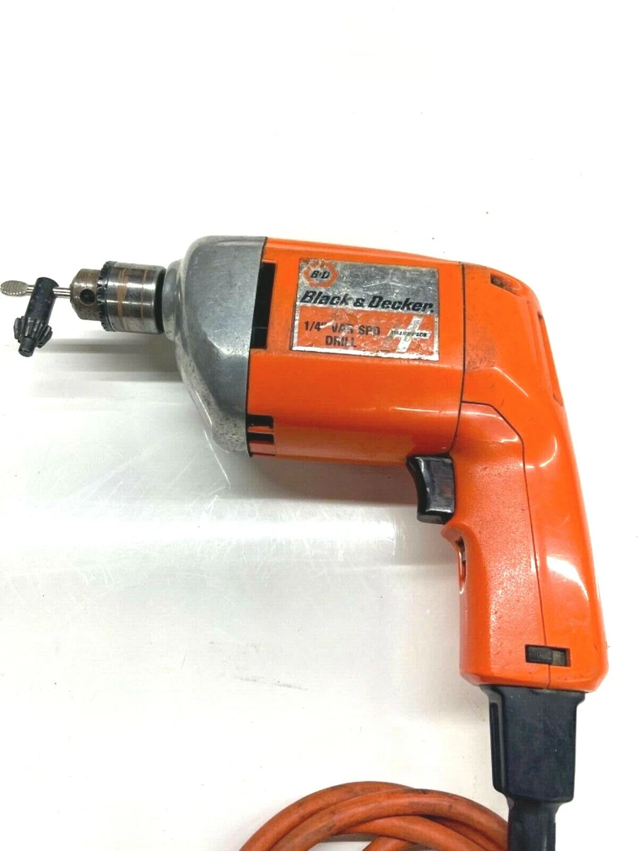 VINTAGE BLACK DECKER 1 4 ELECTRIC VARIABLE SPEED DRILL No. 7080 Type 1